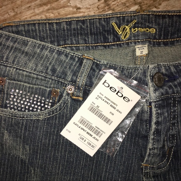🌟HP🌟Bebe Kayla Distessed 5 Pkt Jeans NWT 32Waist - Picture 4 of 7